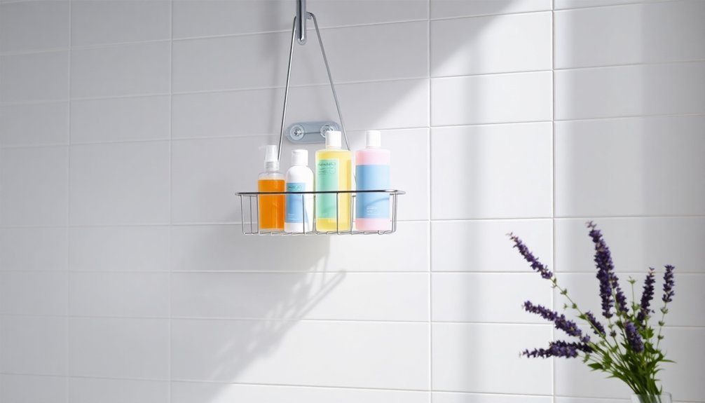 bathroom organization with caddy