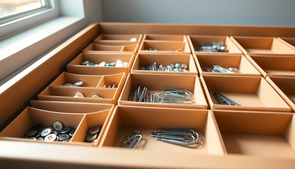cardboard drawer organization project