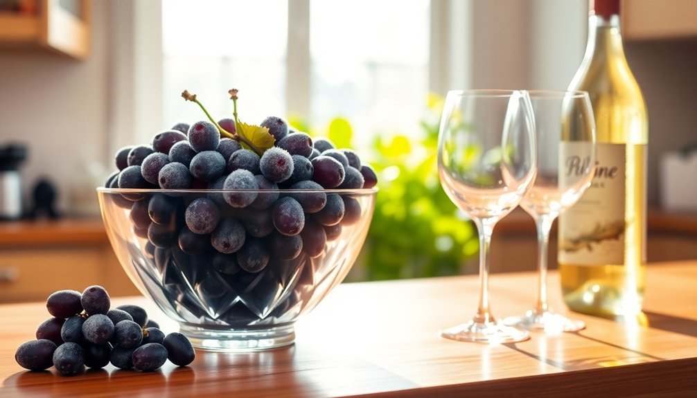 chill wine with grapes