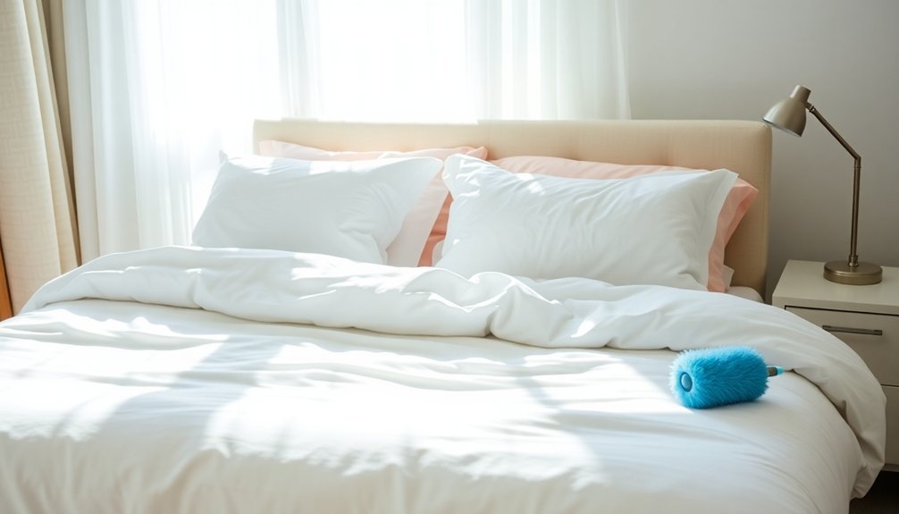 clean bedding and mattress
