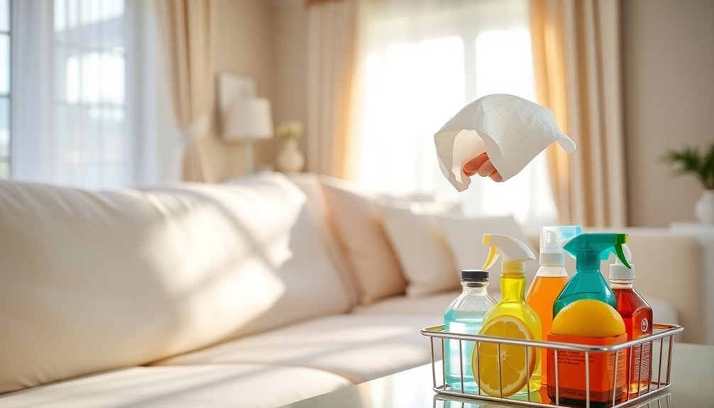 clean fabrics with wipes