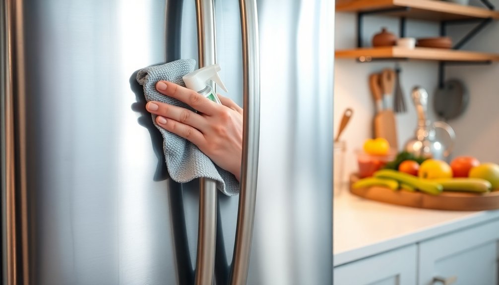 clean fridge exterior surface