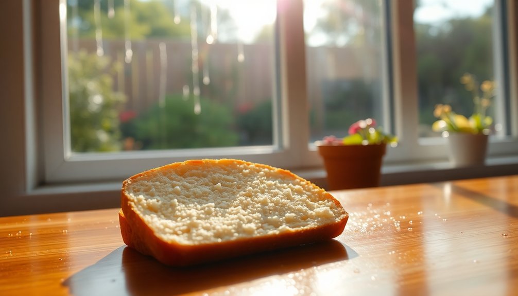 clean glass using bread