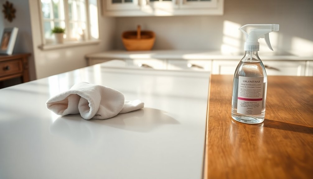 clean kitchen cabinet surfaces