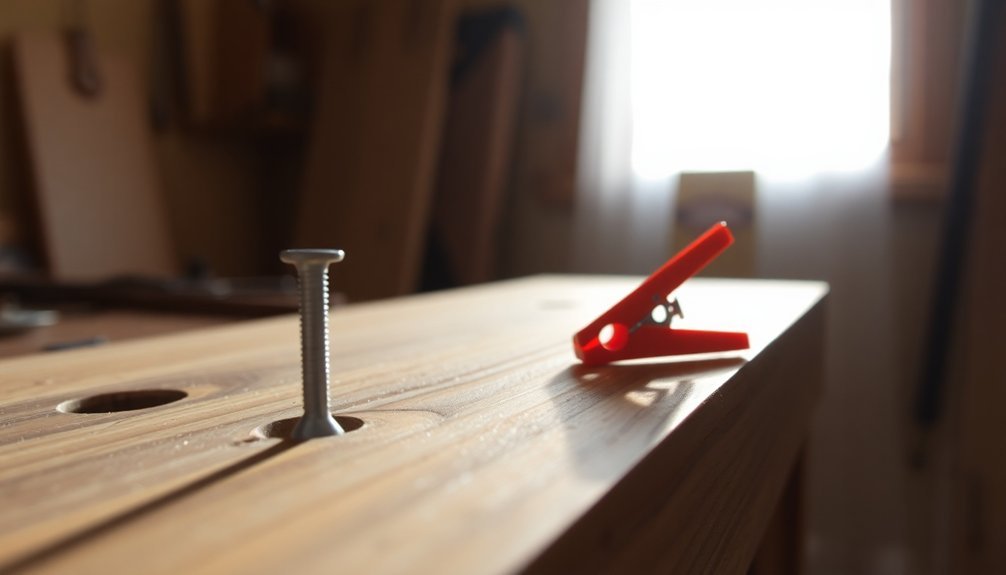 clothespin for holding nails