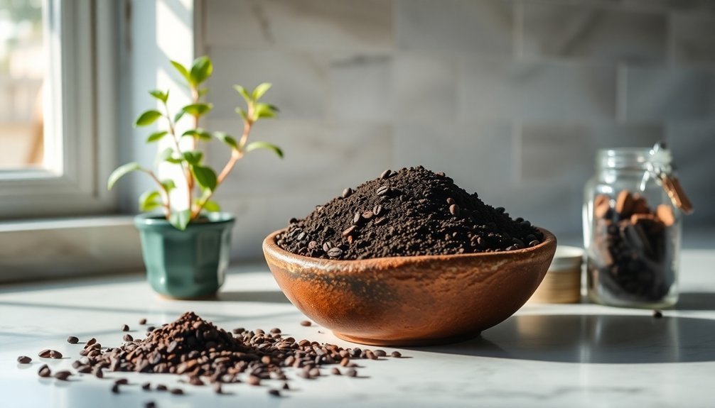 coffee grounds absorb odors