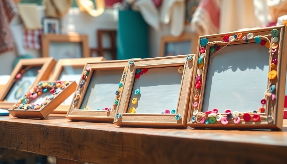 decorative button picture frames