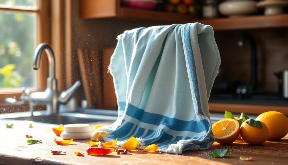 dusting with old towel