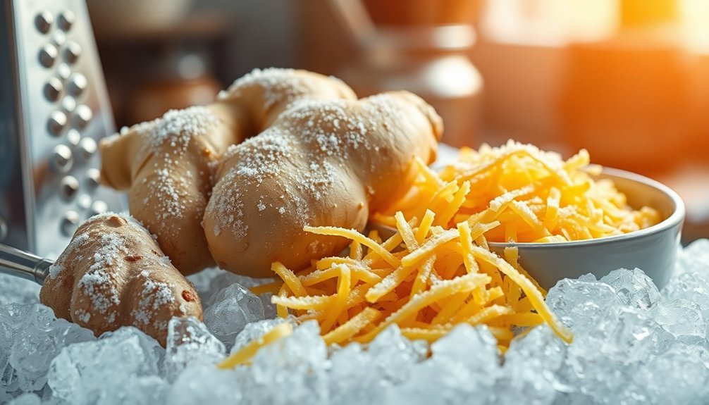 freeze ginger for grating