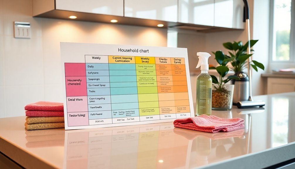 household cleaning schedule chart
