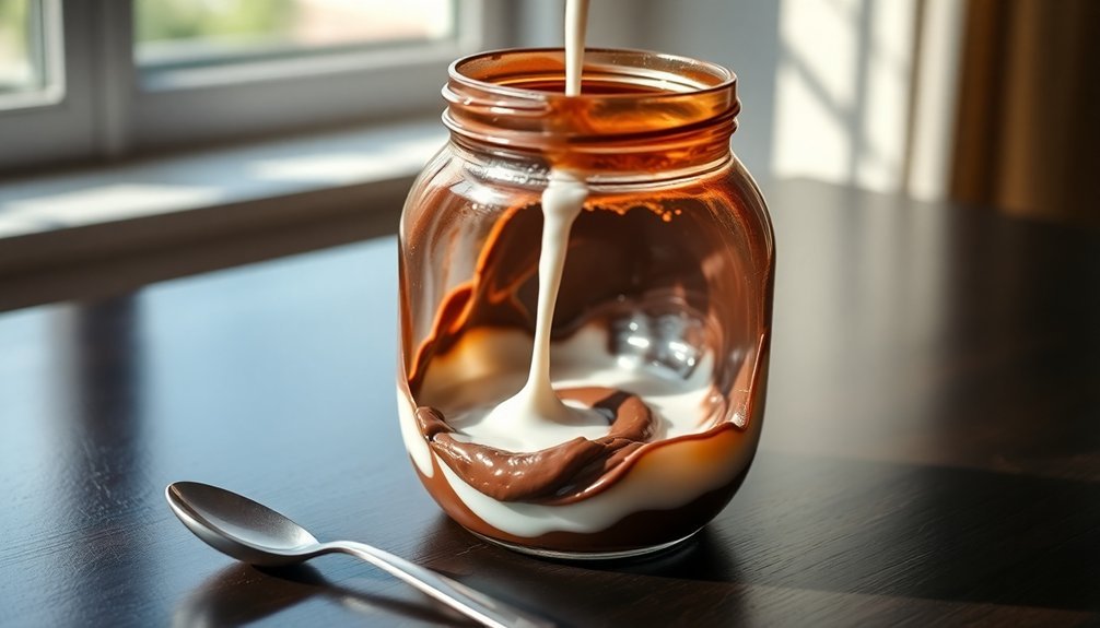 milk in nutella jars