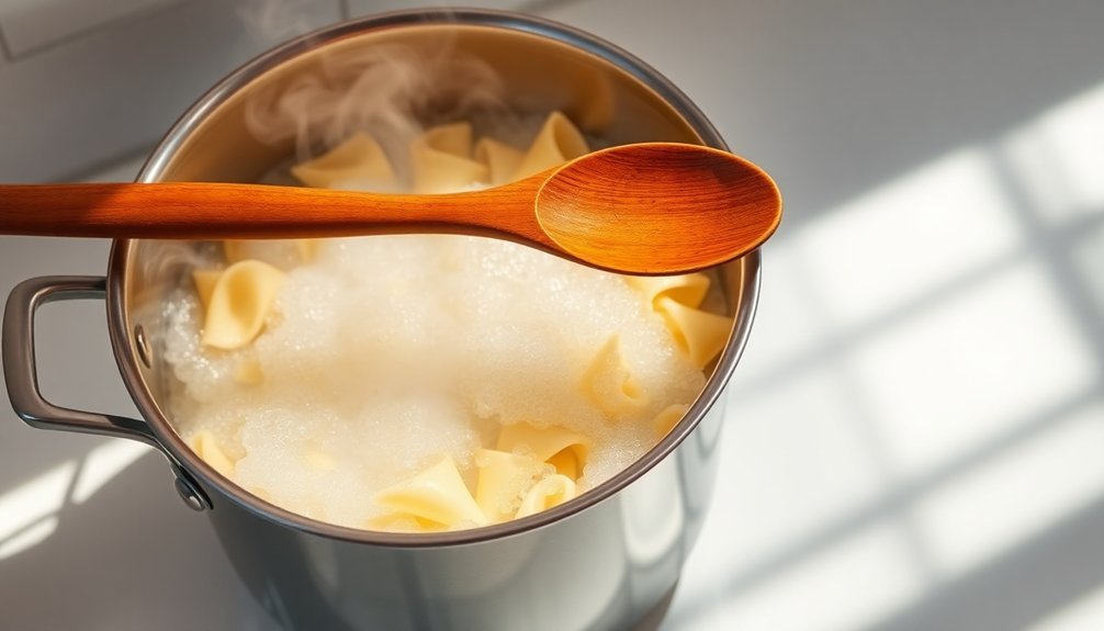 prevent boiling with spoon