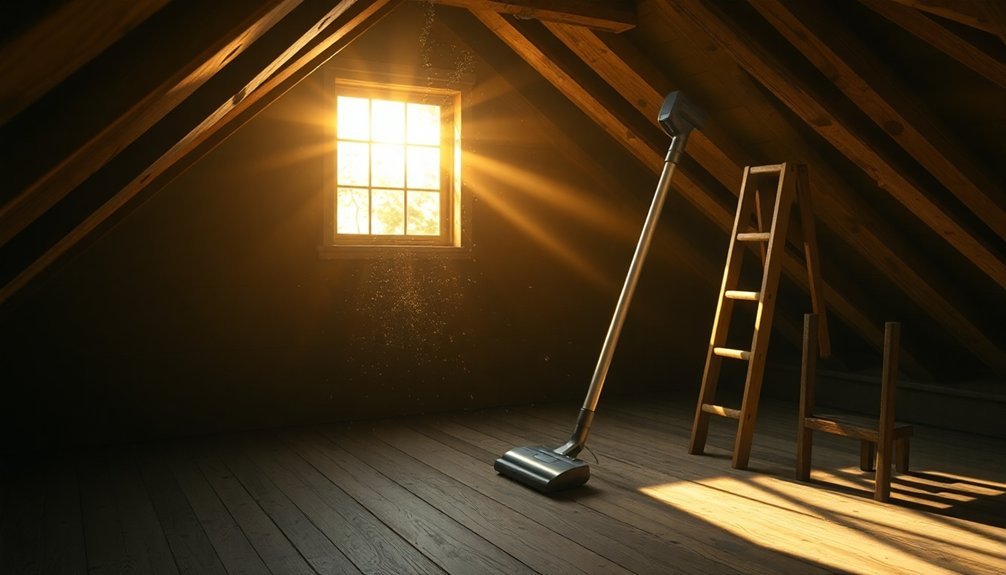 remove attic cobwebs safely