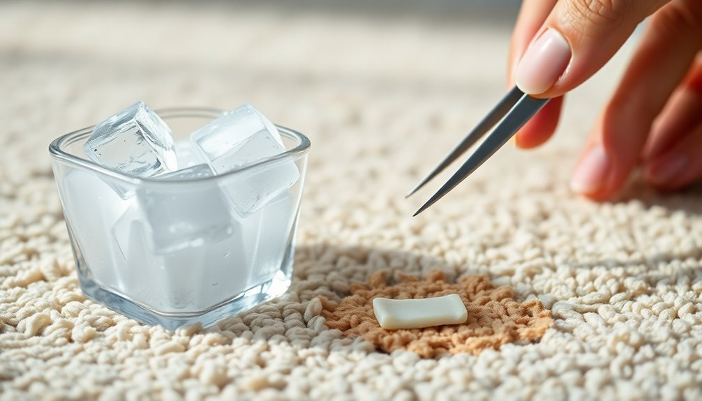 removing gum from carpet