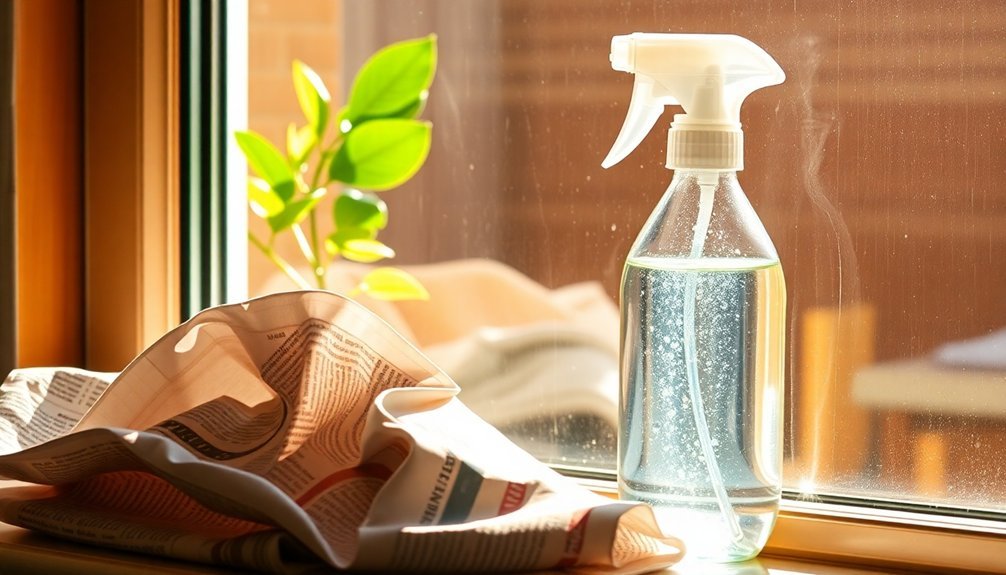 window cleaning with newspapers