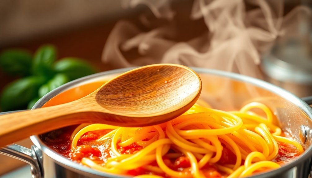 wooden spoon prevents overflow